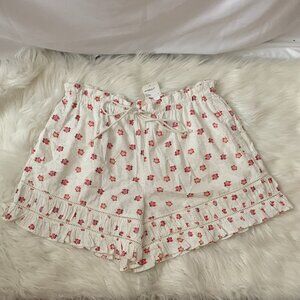 FREE PEOPLE Cambridge Poppy Printed Pull On Shorts in Ivory Combo Sz MEDIUM